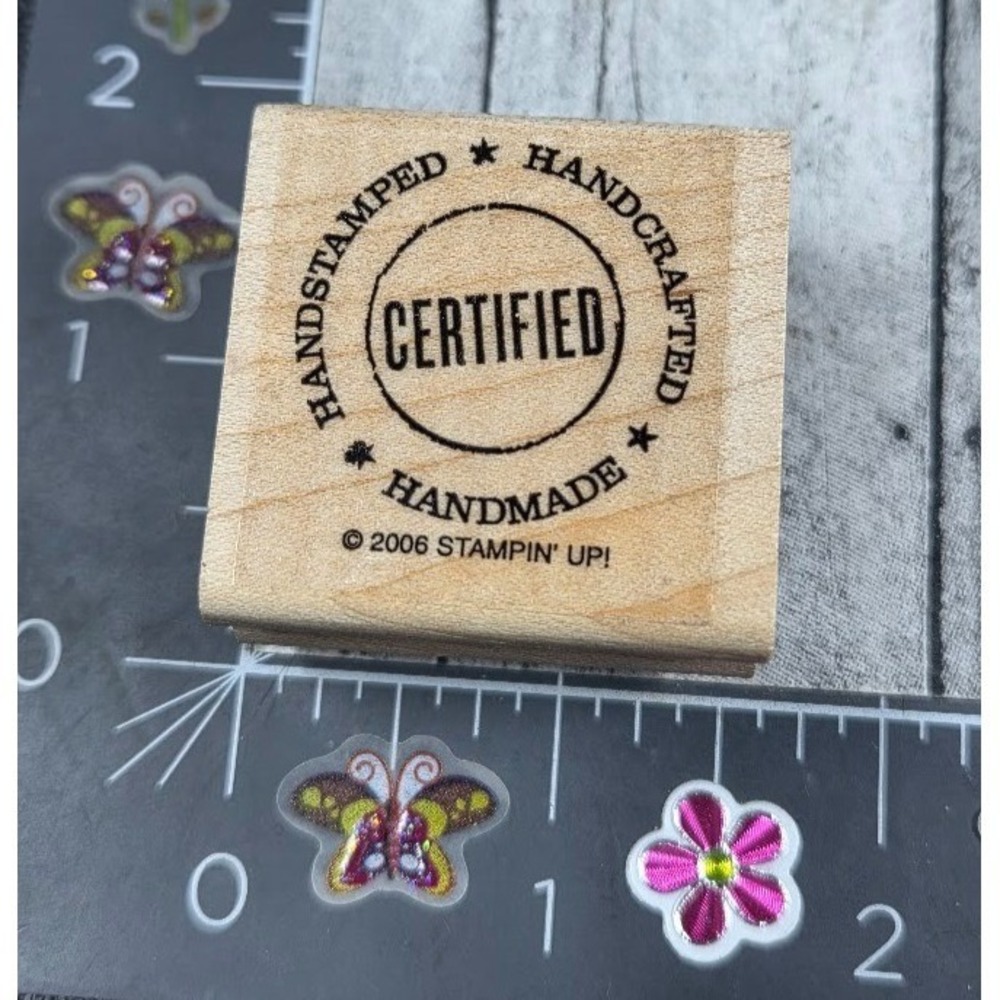 Stampin' Up! Handstamped Certified Handmade 2005 Rubber Stamp Wood #A115